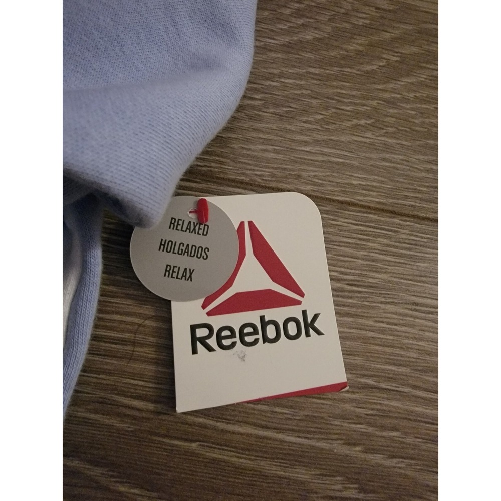Reebok Womens Journey French Terry Cropped Crew Sweatshirt, Size XL Light Blue - Picture 4 of 5